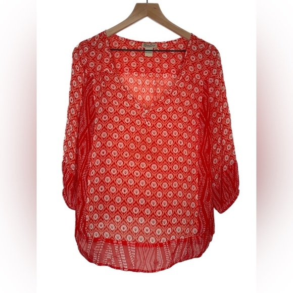Tops - Lucky Brand Sheer Boho Blouse